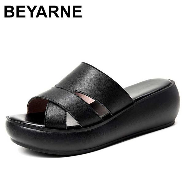 beyarne women slippers summer casual shoes genuine leather wedge platform slippers women high heel sandals slides, Black
beyarne women slippers summer casual shoes genuine leather wedge platform slippers women high heel sandals slides, Black