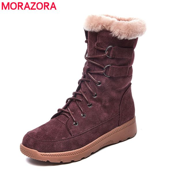 morazora 2020 winter keep warm fashion lace up women boots flat heel round toe solid color ankle boots comfortable snow, Black
morazora 2020 winter keep warm fashion lace up women boots flat heel round toe solid color ankle boots comfortable snow, Black