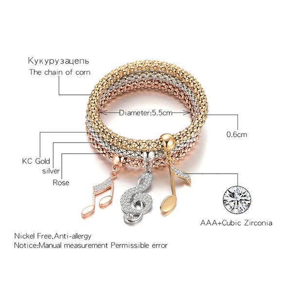 golden 3pcs charms bracelet music note bracelets for women pulsera femenina fashion cz crystal jewelry gift dropshipping, Black
golden 3pcs charms bracelet music note bracelets for women pulsera femenina fashion cz crystal jewelry gift dropshipping, Black