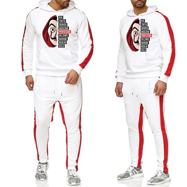 autumn mens tracksuits men hooded thick two-pieces suit money heist letter print men clothing size s-3xl wholesale, Gray 
autumn mens tracksuits men hooded thick two-pieces suit money heist letter print men clothing size s-3xl wholesale, Gray
