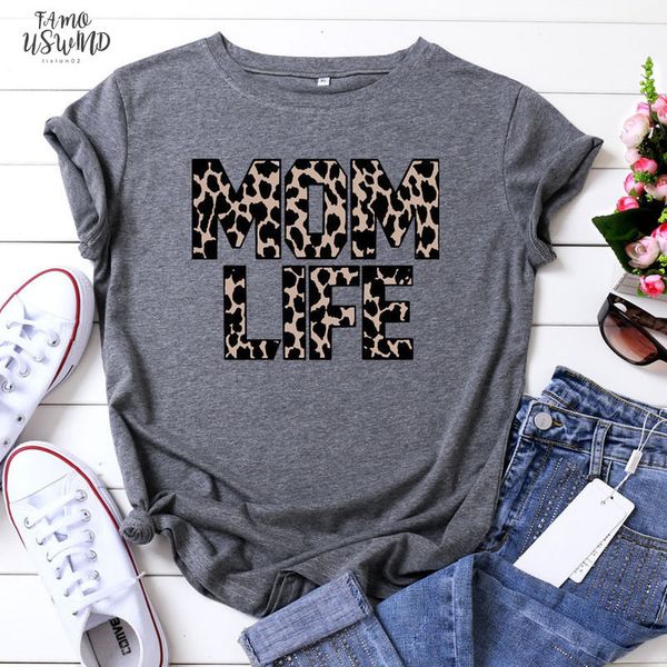 women t shirt 100% cotton plus size short sleeve mom leopard print female vogue t shirt o neck harajuk tees, White 
women t shirt 100% cotton plus size short sleeve mom leopard print female vogue t shirt o neck harajuk tees, White