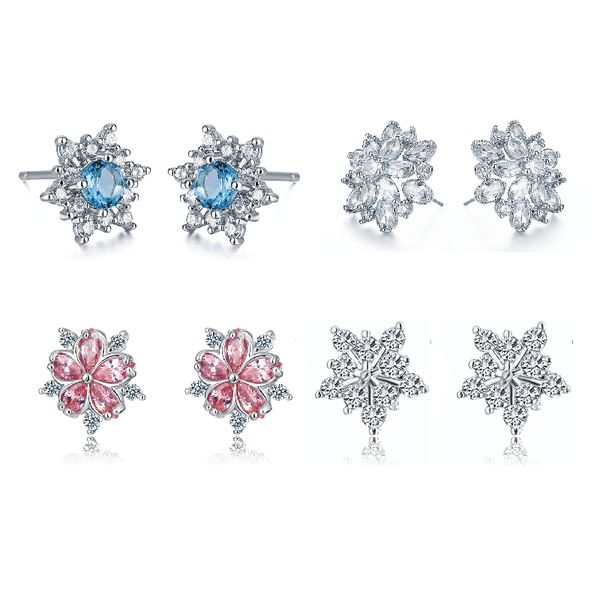 s925 silver zircon stud earrings for woman fashion silver color / pink / blue zircon flower earrings banquet jewelry gift girls, Golden;silver
s925 silver zircon stud earrings for woman fashion silver color / pink / blue zircon flower earrings banquet jewelry gift girls, Golden;silver