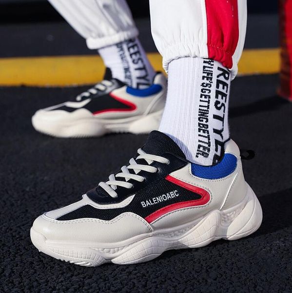 men chunky sneakers lace-up casual shoes with platform footwear retro style mixed color breathable anti-skid design
men chunky sneakers lace-up casual shoes with platform footwear retro style mixed color breathable anti-skid design