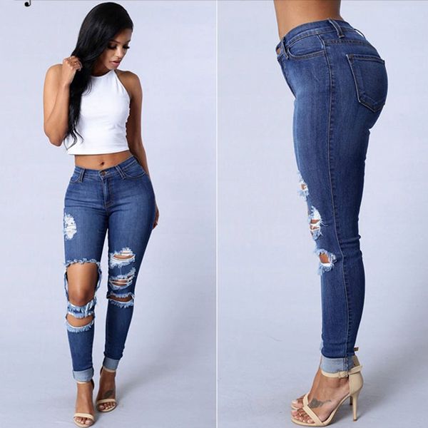2019 ripped hole long jeans women basic classic high waist skinny pencil blue denim pants spliced elastic stretch washed jeans
2019 ripped hole long jeans women basic classic high waist skinny pencil blue denim pants spliced elastic stretch washed jeans