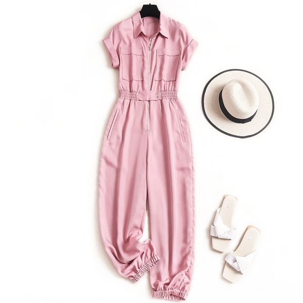 fashionable solid color tooling lapel drop shoulder sleeve jumpsuit 2020 summer double-pocket high waist foot pants, Black;white
fashionable solid color tooling lapel drop shoulder sleeve jumpsuit 2020 summer double-pocket high waist foot pants, Black;white