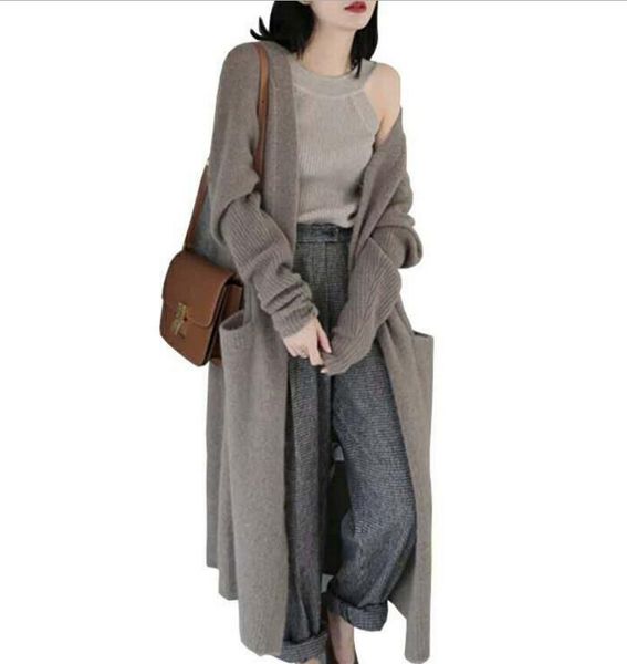 2019 new sweater coat women korean knit cardigan solid color long-sleeved long coat autumn winter windproof outerwear size, Black;white
2019 new sweater coat women korean knit cardigan solid color long-sleeved long coat autumn winter windproof outerwear size, Black;white
