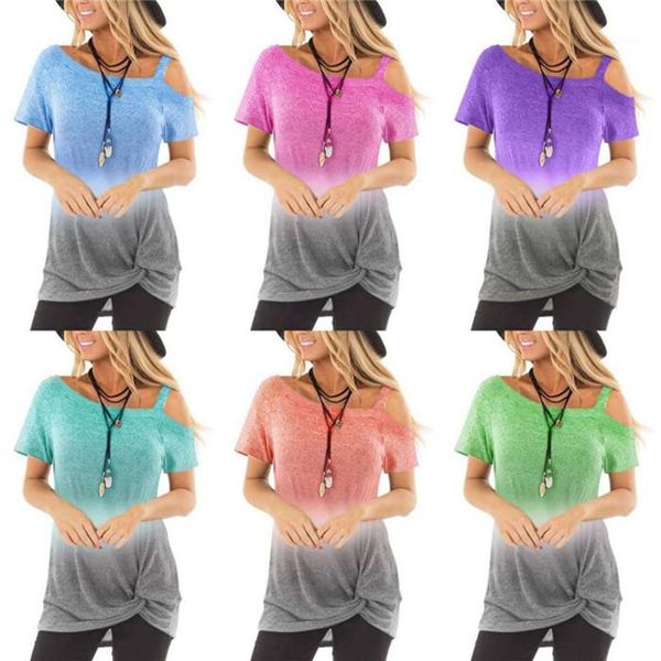 градиент летний новый casual tees дамы женщины без бретелек нерегулярное tshirt с коротким рукавом, White
градиент летний новый casual tees дамы женщины без бретелек нерегулярное tshirt с коротким рукавом, White
