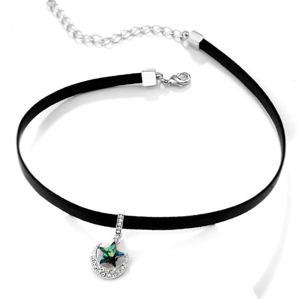 fashionable choker necklace stars and moon pendant necklace simple leather choker jewelry lady, Golden;silver
fashionable choker necklace stars and moon pendant necklace simple leather choker jewelry lady, Golden;silver