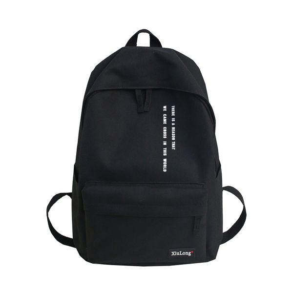 solid black backpack preppy style letters school bag for teenage girls brand nylon leisure or travel bags package
solid black backpack preppy style letters school bag for teenage girls brand nylon leisure or travel bags package