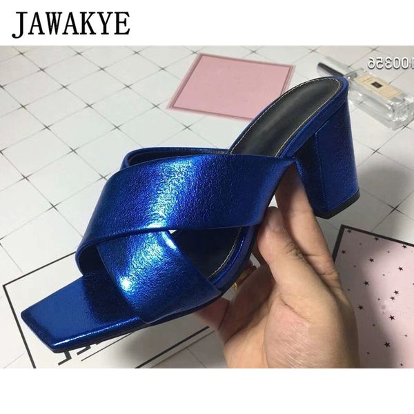 new square toe chunky high heels leather mules slippers women gold silver criss cross slides summer party shoes, Black
new square toe chunky high heels leather mules slippers women gold silver criss cross slides summer party shoes, Black