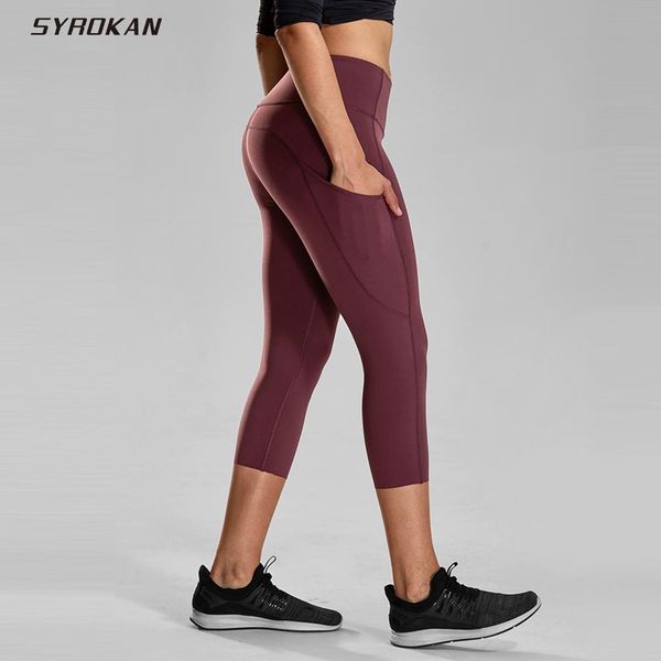women's naked feeling high waist capri tights sports leggings with side pockets -19, White;red
women's naked feeling high waist capri tights sports leggings with side pockets -19, White;red
