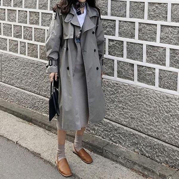 women loose trench with sashes 2019 new arrival spring autumn long slim coat size dc467, Tan;black
women loose trench with sashes 2019 new arrival spring autumn long slim coat size dc467, Tan;black