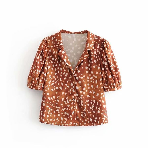 women's blouses & shirts autumn 2021 v-neck short sleeve shoulder pleated loose printed shirt 08673468700, White
women's blouses & shirts autumn 2021 v-neck short sleeve shoulder pleated loose printed shirt 08673468700, White