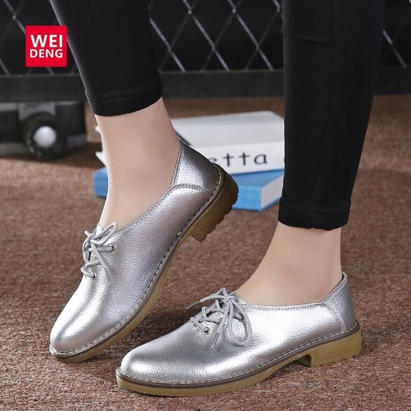weideng genuine leather women flats casual shoes lace up leisure moccasins sapatos femininos fashion sapatilhas gold silver y190704, Black
weideng genuine leather women flats casual shoes lace up leisure moccasins sapatos femininos fashion sapatilhas gold silver y190704, Black
