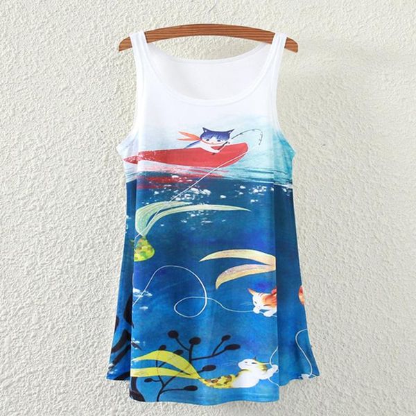 tank top женщины сыпучего лето top mujer мода женщины o-образные вырез без рукавов cat печати среднего длинного танка tee повседневного crop, White
tank top женщины сыпучего лето top mujer мода женщины o-образные вырез без рукавов cat печати среднего длинного танка tee повседневного crop, White