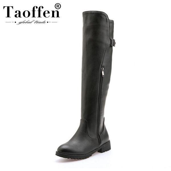 taoffen plus size 33-50 women over knee boots buckle zipper winter flats boots warm black white shoes woman simple footwear
taoffen plus size 33-50 women over knee boots buckle zipper winter flats boots warm black white shoes woman simple footwear