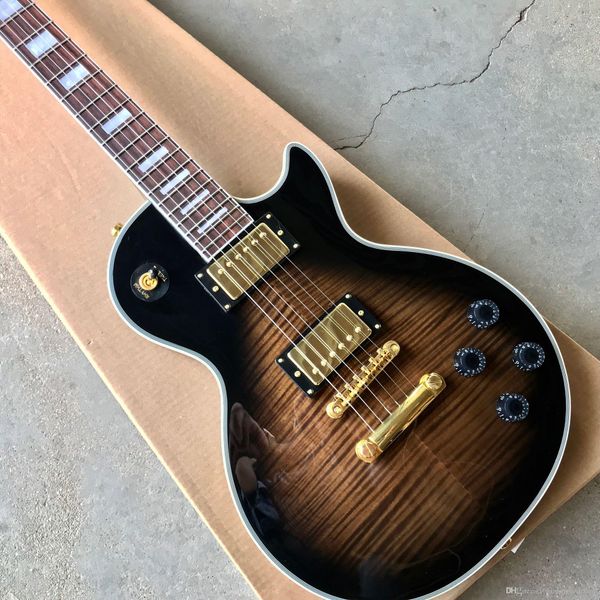 Оптовая продажа высокое качество пользовательские LP 1960 гитара,тигр пламя топ гитара.Гриф из розового дерева.Золотая фурнитура.Солнечные лучи.
Оптовая продажа высокое качество пользовательские LP 1960 гитара,тигр пламя топ гитара.Гриф из розового дерева.Золотая фурнитура.Солнечные лучи.