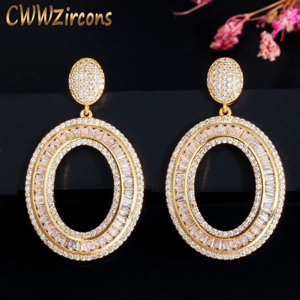 cwwzircons full cubic zirconia paved glitter yellow gold color round dangle drop earrings for women bridal wedding jewelry cz598, Silver
cwwzircons full cubic zirconia paved glitter yellow gold color round dangle drop earrings for women bridal wedding jewelry cz598, Silver