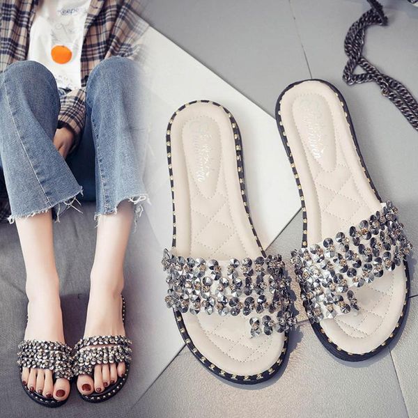 slippers summer comfortable sequins flat bottom women fashionable wild outdoor plus size beach 6.30, Black
slippers summer comfortable sequins flat bottom women fashionable wild outdoor plus size beach 6.30, Black