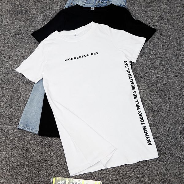 plus size wonderful day print long t shirts women loose slit femme cotton tshirt short sleeve ladies t shirt, White
plus size wonderful day print long t shirts women loose slit femme cotton tshirt short sleeve ladies t shirt, White