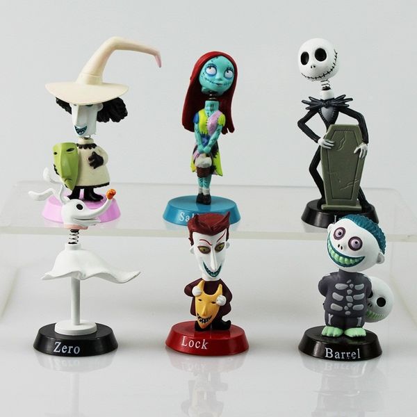 6 pieces/set nightmare before christmas jack skull action figures doll toys 7cm pvc car shake head doll car decoration l363
6 pieces/set nightmare before christmas jack skull action figures doll toys 7cm pvc car shake head doll car decoration l363