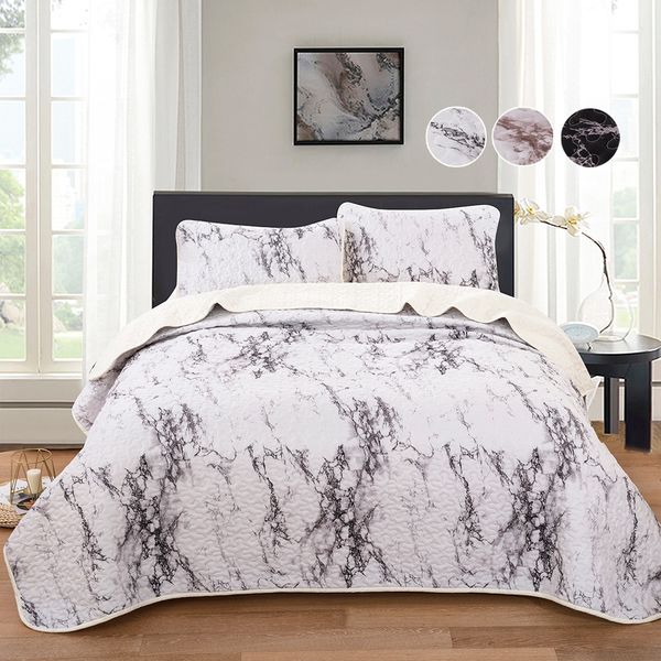 3 piece marbling quilted bedspread throw set comforter pillow case king size bed set
3 piece marbling quilted bedspread throw set comforter pillow case king size bed set