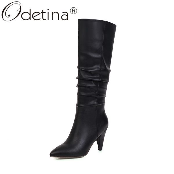 odetina women fashion faux suede pointed toe slouch boots ladies spike high kitten heel pull on pleated sewing knee high boots, Black
odetina women fashion faux suede pointed toe slouch boots ladies spike high kitten heel pull on pleated sewing knee high boots, Black