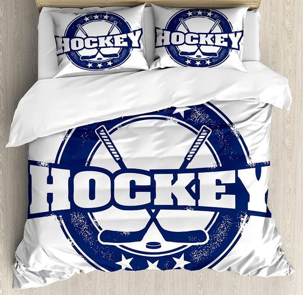 hockey duvet cover set weathered looking vintage stamp composition text sticks and stars in circle bedding set navy blue white
hockey duvet cover set weathered looking vintage stamp composition text sticks and stars in circle bedding set navy blue white