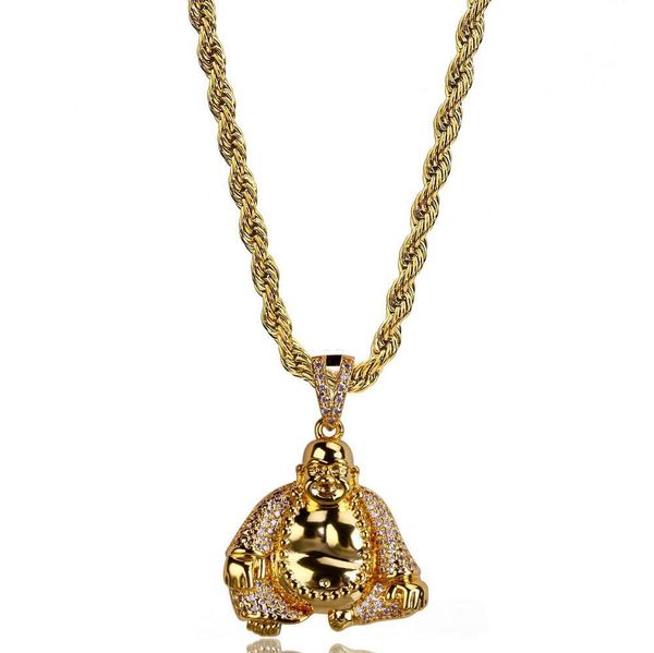 micro pave cubic zircon maitreya buddha necklaces & pendant 24 inch chain length all iced out bling necklace for male, Silver
micro pave cubic zircon maitreya buddha necklaces & pendant 24 inch chain length all iced out bling necklace for male, Silver