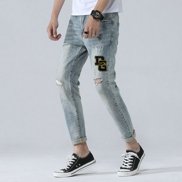 dg designer luxury mens jeans tide brand boutique jeans street hip hop eye catching letters patch fashion hole slim fit light color pants, Blue
dg designer luxury mens jeans tide brand boutique jeans street hip hop eye catching letters patch fashion hole slim fit light color pants, Blue