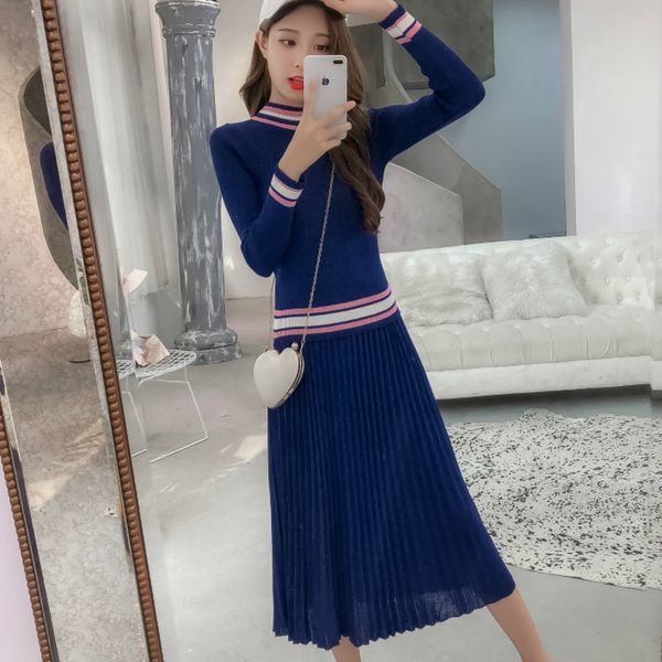 long knit striped sleeve jumper sweaters + elastic high waist knitted pleated skirts women fashion autumn 2 piece set, White
long knit striped sleeve jumper sweaters + elastic high waist knitted pleated skirts women fashion autumn 2 piece set, White