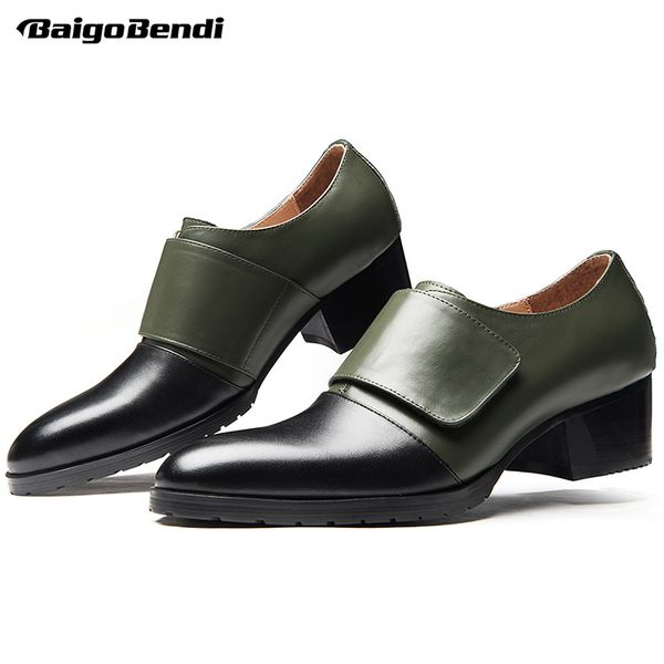 us size 5- trendy men pointed toe heels genuine leather hook loop thick heel oxfords business man dress shoes four seasons, Black
us size 5- trendy men pointed toe heels genuine leather hook loop thick heel oxfords business man dress shoes four seasons, Black