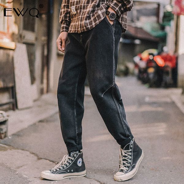 ewq 2019 spring new arrival men solid black denim pants male casual straight long loose trouser slim pants for men hd560, Blue
ewq 2019 spring new arrival men solid black denim pants male casual straight long loose trouser slim pants for men hd560, Blue