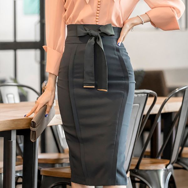 fashion elegant slim women pencil skirt ol style bandage bowknot high waist female skirts knee length work office bodycon skirt, Black
fashion elegant slim women pencil skirt ol style bandage bowknot high waist female skirts knee length work office bodycon skirt, Black