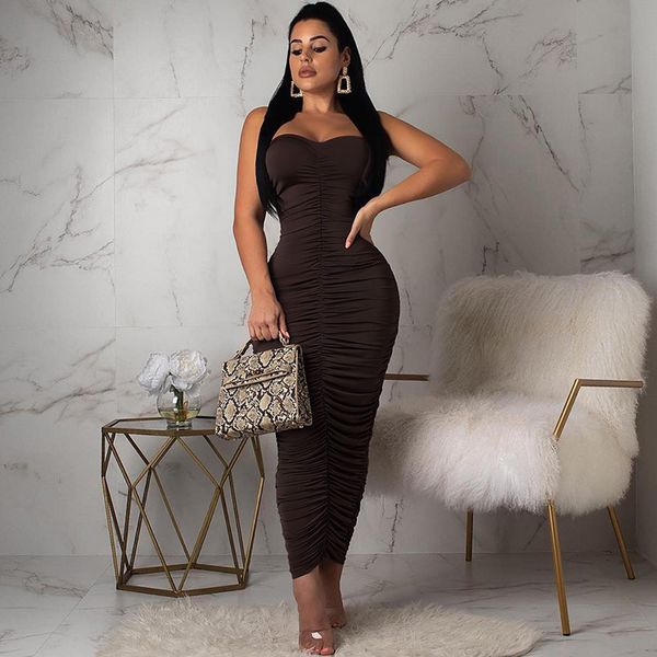 new summer pleated slash neck sleeveless off shoulder backless women bodycon ankle-length dress, Black;gray
new summer pleated slash neck sleeveless off shoulder backless women bodycon ankle-length dress, Black;gray