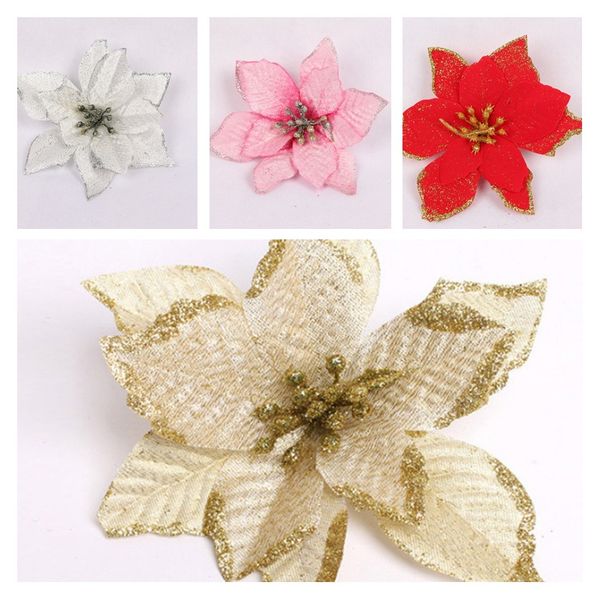 10pcs artificial flowers christmas tree ornaments glitter fake plants for xmas tree decoration new year room wedding party decor
10pcs artificial flowers christmas tree ornaments glitter fake plants for xmas tree decoration new year room wedding party decor