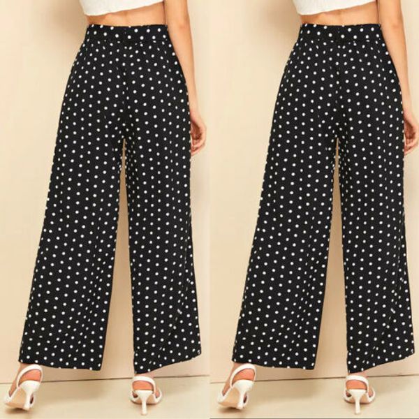 women's ladies high waisted wide leg harem pants summer fashion polka dot palazzo loose beach pants, Black;white
women's ladies high waisted wide leg harem pants summer fashion polka dot palazzo loose beach pants, Black;white