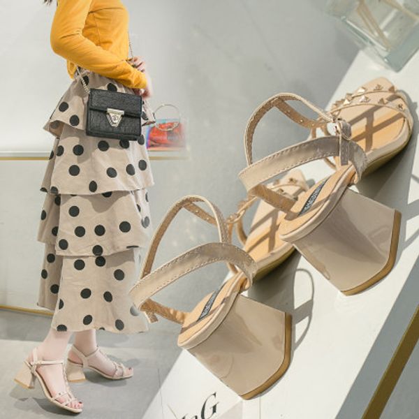 studded sandals women thick heels 2020 new summer fashion high heels thick wild square head roman shoes, Black
studded sandals women thick heels 2020 new summer fashion high heels thick wild square head roman shoes, Black