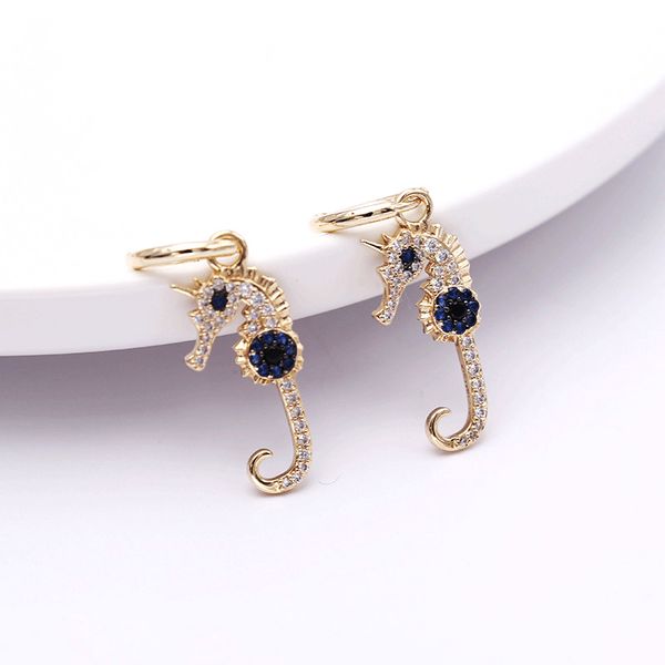 okily fashion piercing earrings gold color zircon earrings hippocampus dangle jewelry for female animals ear decoration, Silver
okily fashion piercing earrings gold color zircon earrings hippocampus dangle jewelry for female animals ear decoration, Silver