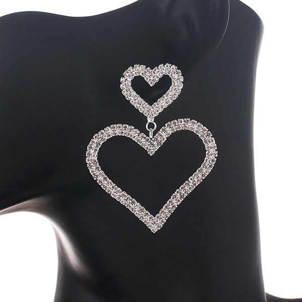heart crystals drop earrings for women full rhinestone dangle earrings female fashion wedding jewelry hanging brincos gift e675, Silver
heart crystals drop earrings for women full rhinestone dangle earrings female fashion wedding jewelry hanging brincos gift e675, Silver