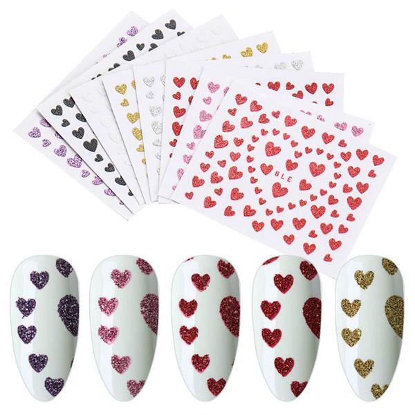 new fashion romantic nail art 3d wraps decal stickers silver glittery hearts transfer water decals nail stickers diy manicure, Black
new fashion romantic nail art 3d wraps decal stickers silver glittery hearts transfer water decals nail stickers diy manicure, Black