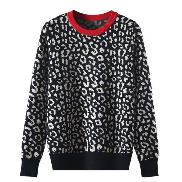 2019 leopard knitted pullovers long sleeve contrast color crewneck jumpers sweter mujer 2019 autumn winter women sweaters, White;black
2019 leopard knitted pullovers long sleeve contrast color crewneck jumpers sweter mujer 2019 autumn winter women sweaters, White;black
