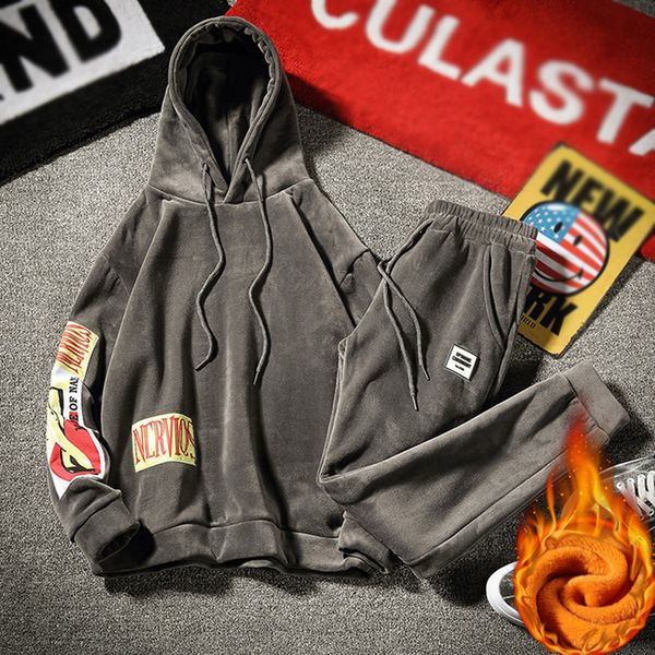sweatsuit velvet hoodies two piece set men hooded tracksuit jogging hoodie tracksuits clothes track suit fashions mens clothing, Gray
sweatsuit velvet hoodies two piece set men hooded tracksuit jogging hoodie tracksuits clothes track suit fashions mens clothing, Gray