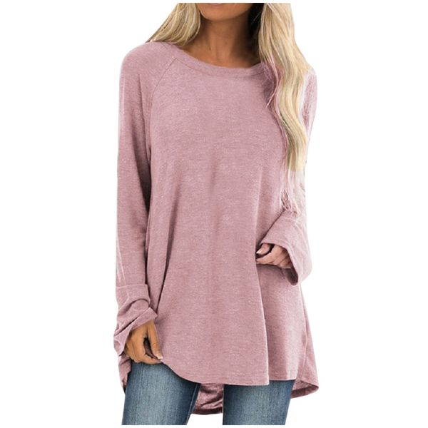 long sleeve womens loose sweatshirt 2019 women vintage solid irregular o neck female pullover sweatshirt and blouse#lr3, White
long sleeve womens loose sweatshirt 2019 women vintage solid irregular o neck female pullover sweatshirt and blouse#lr3, White