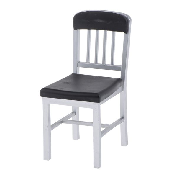 6th Black Metal Chair For Action Figure Accessories Dollhouse Decoration Miniature Furniture Toys