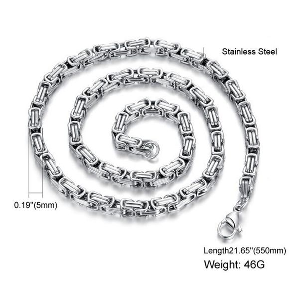 100% 316l stainless steel necklace for men silver 5mm gold byzantine box link mens necklace chains whoelsale
100% 316l stainless steel necklace for men silver 5mm gold byzantine box link mens necklace chains whoelsale