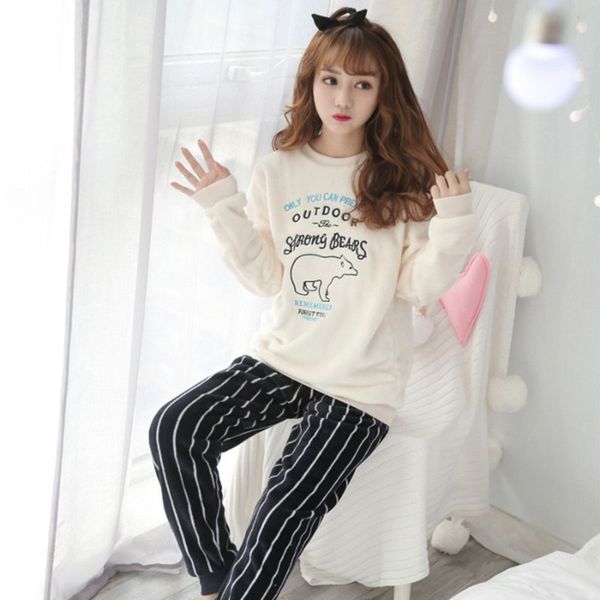 spring winter women sweet pajama sets round collar cute cartoon print sleepwear coral fleece long sleeve pajama set, Black;red
spring winter women sweet pajama sets round collar cute cartoon print sleepwear coral fleece long sleeve pajama set, Black;red