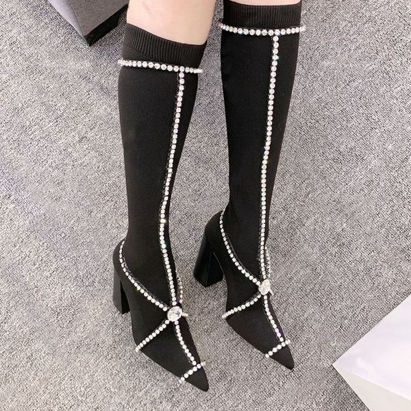 womens pointed toe knitted knitting over knee the thigh boots rhinestones ctystal chunky high heel shoes black stretchy
womens pointed toe knitted knitting over knee the thigh boots rhinestones ctystal chunky high heel shoes black stretchy