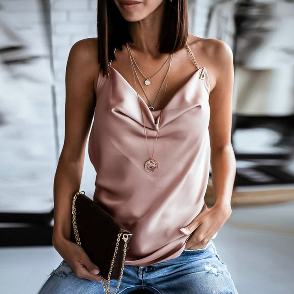 women camis temperament backless halter sleeveless slim sling shirt slik halter chain top, White
women camis temperament backless halter sleeveless slim sling shirt slik halter chain top, White