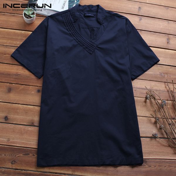 2019 ethnic casual shirt summer men dress short sleeve loose thin cotton shirt fashion clothes solid v-neck camisa hombre, White;black
2019 ethnic casual shirt summer men dress short sleeve loose thin cotton shirt fashion clothes solid v-neck camisa hombre, White;black